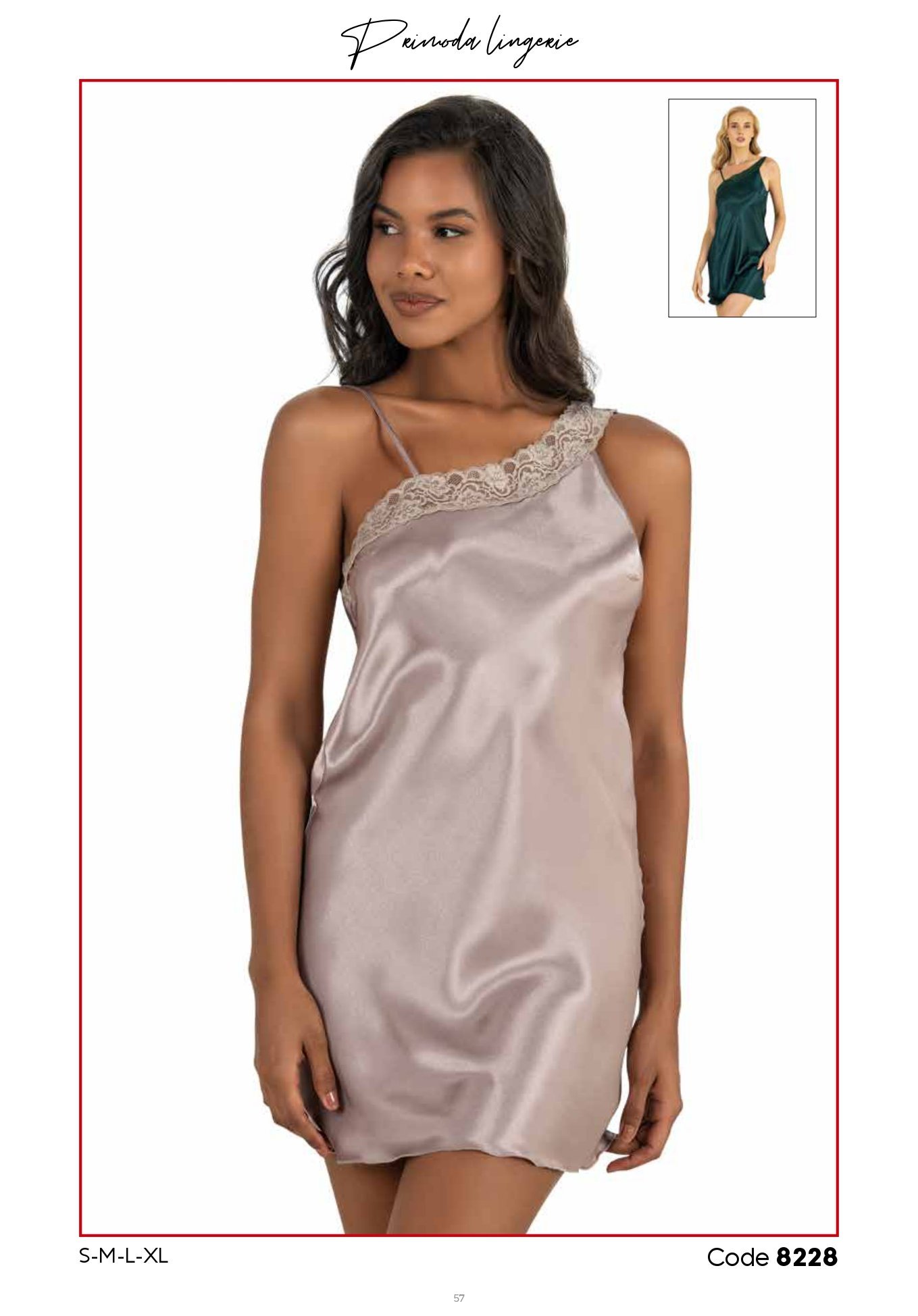 PRİMODA 8228 SATEN KISA GECELİK