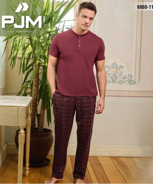 PJM 6860-11 ERKEK PENYE KISA KOL PİJAMA TAKIM