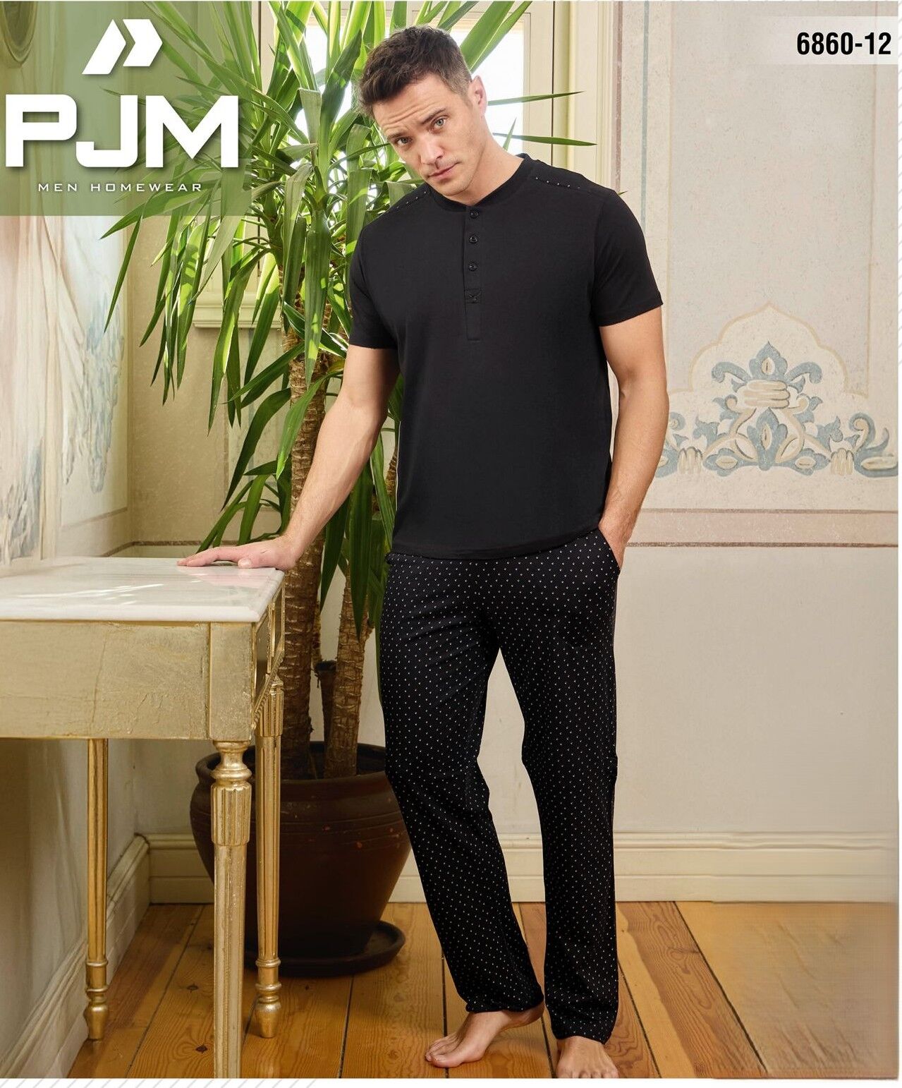 PJM 6860-12 ERKEK PENYE KISA KOL PİJAMA TAKIM