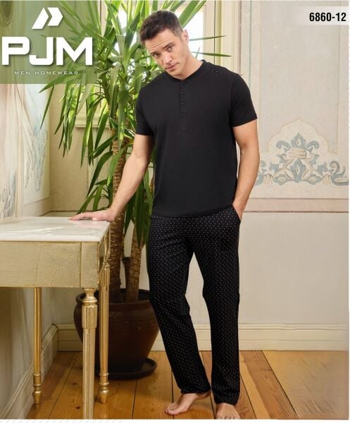 PJM 6860-12 ERKEK PENYE KISA KOL PİJAMA TAKIM