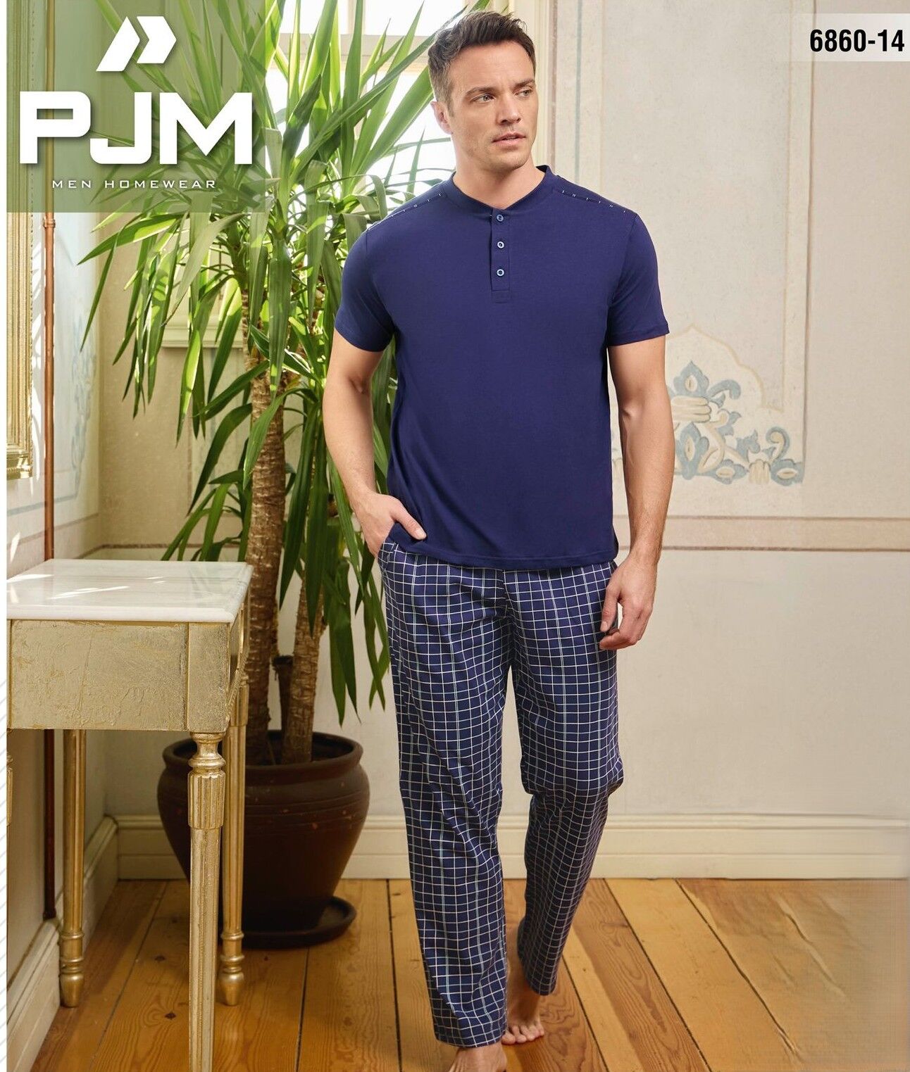 PJM 6860-14 ERKEK PENYE KISA KOL PİJAMA TAKIM