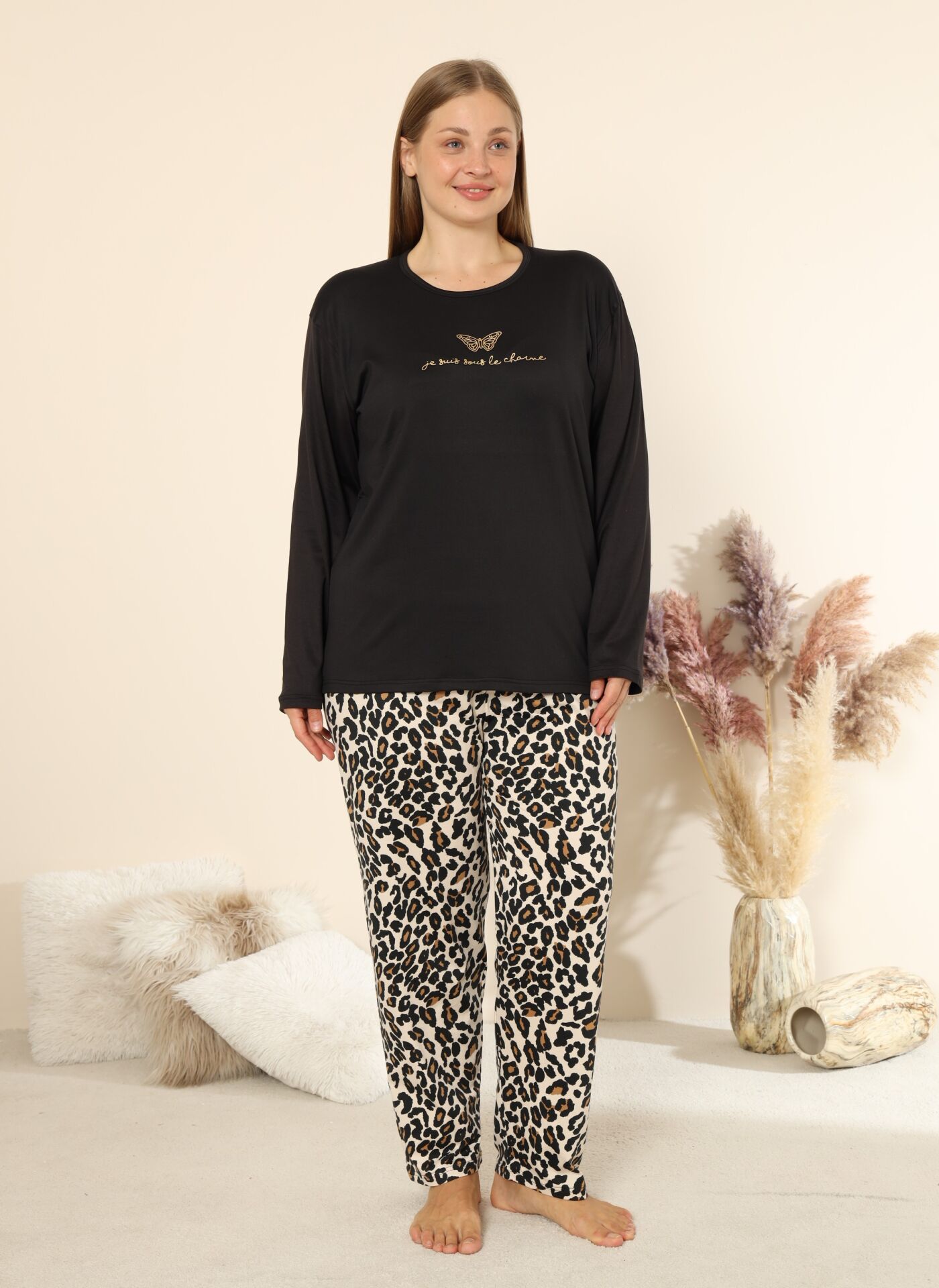 BOYRAZ 08048 BAYAN SENDY SOFT BATTAL PİJAMA TAKIMI