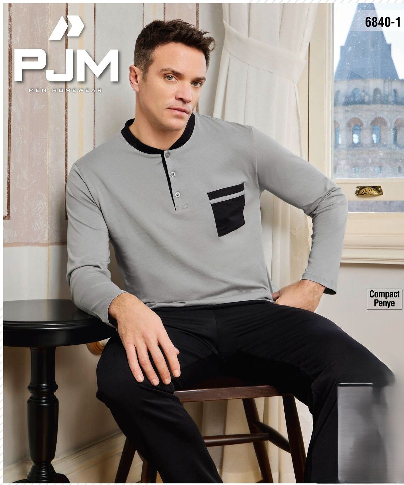 PJM 6840-1 ERKEK PENYE 3 DÜĞME PİJAMA TAKIM