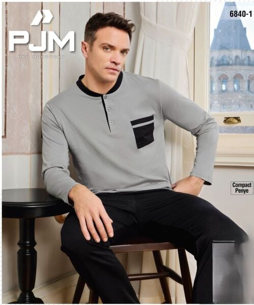 PJM 6840-1 ERKEK PENYE 3 DÜĞME PİJAMA TAKIM