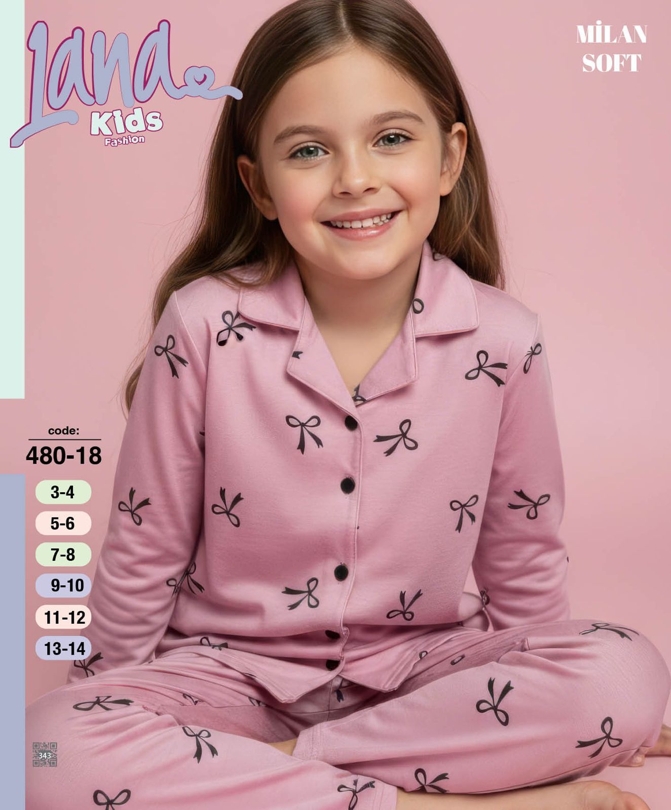 LANA 480-18 KIZ ÇOCUK MİLAN DÜĞMELİ  PİJAMA TAKIMI