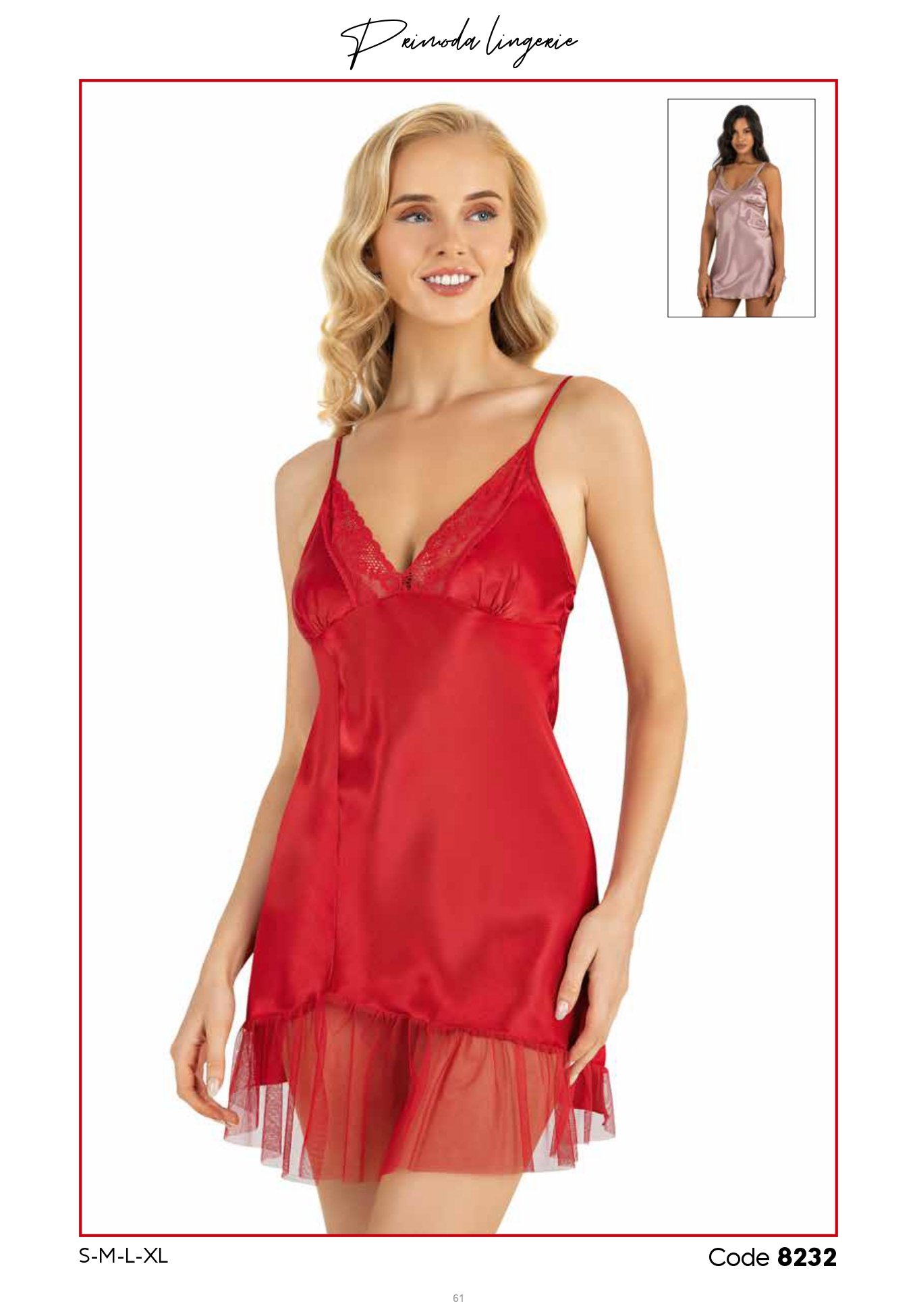 PRİMODA 8232 SATEN KISA GECELİK