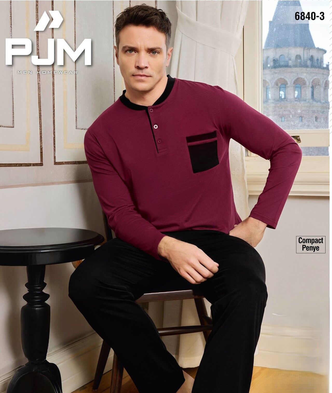 PJM 6840-3 ERKEK PENYE 3 DÜĞME PİJAMA TAKIM