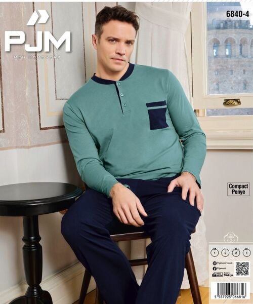 PJM 6840-4 ERKEK PENYE 3 DÜĞME PİJAMA TAKIM