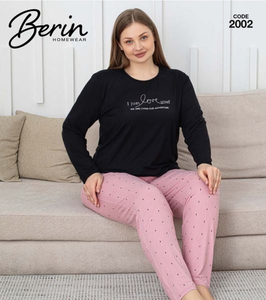 BERİN 2002-3 MİLAN BATTAL PİJAMA TAKIM SİYAH