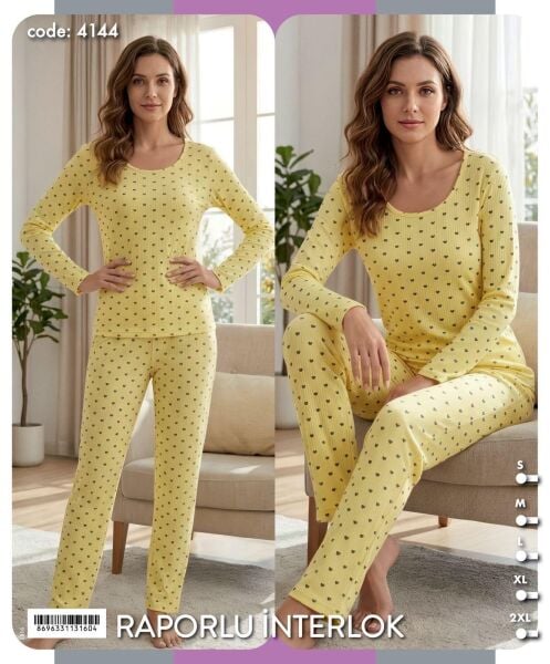 TİME MODA 4144 BAYAN RAP.İNTERLOK PİJAMA TAKIM