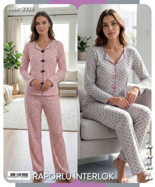 TİME MODA 3338 BAYAN SÜET PİJAMA TAKIM