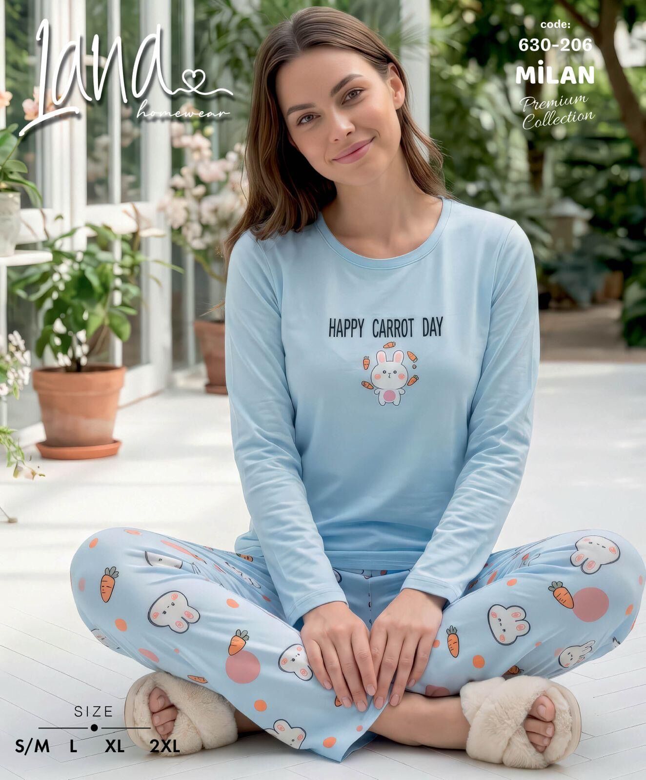 LANA 630-206 MİLAN SOFT BİS.YAKA PİJAMA TAKIMI