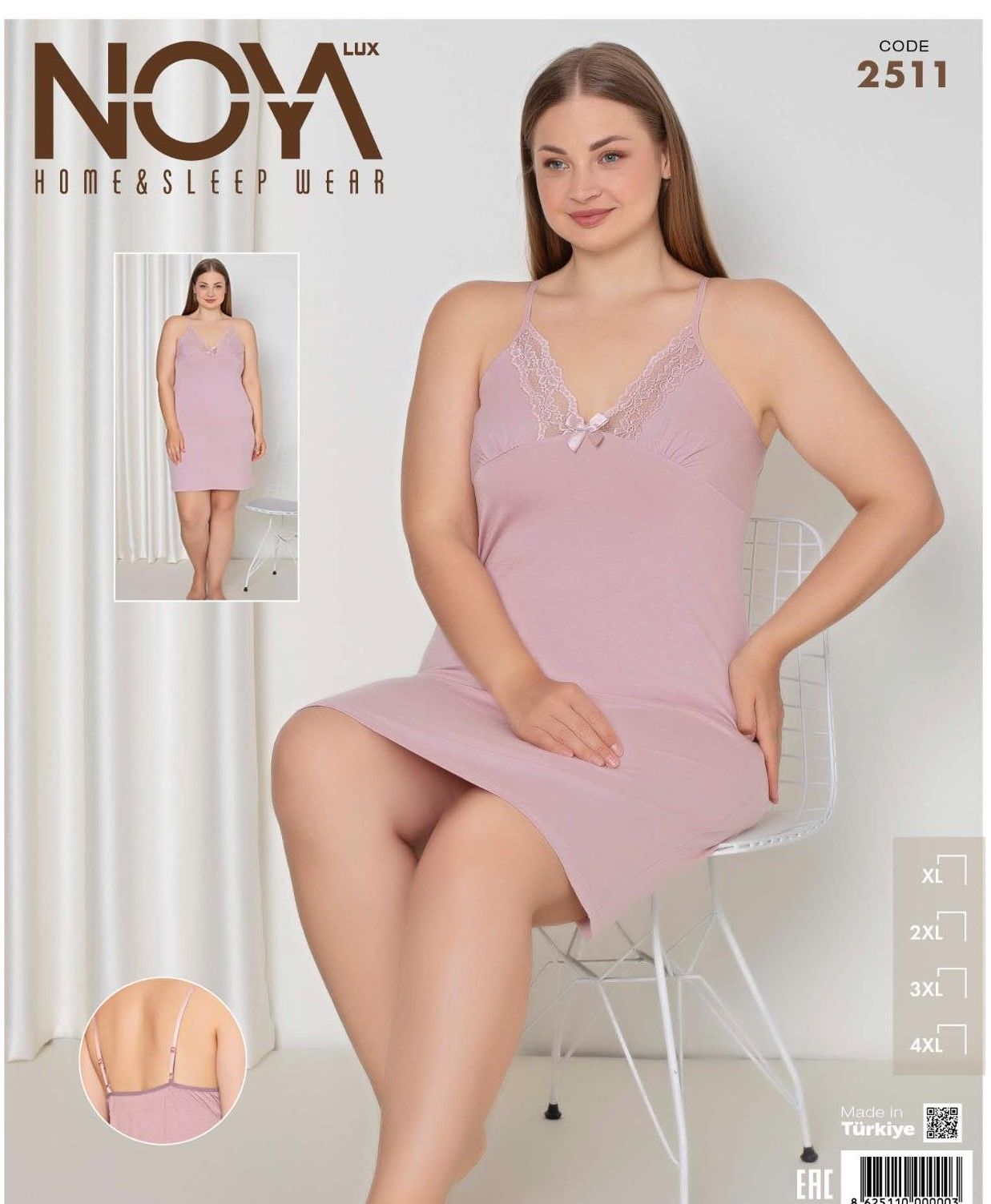 NOYA LUX 2511 BAYAN İP ASKILI BATTAL GECELİK