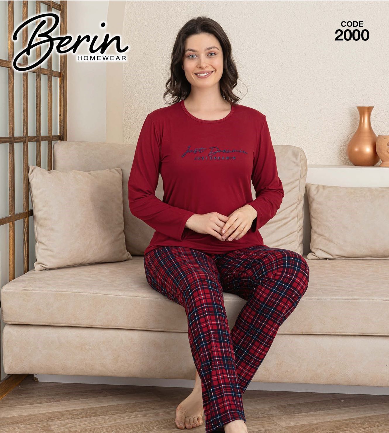 BERİN 2000-1 MİLAN PİJAMA TAKIM BORDO