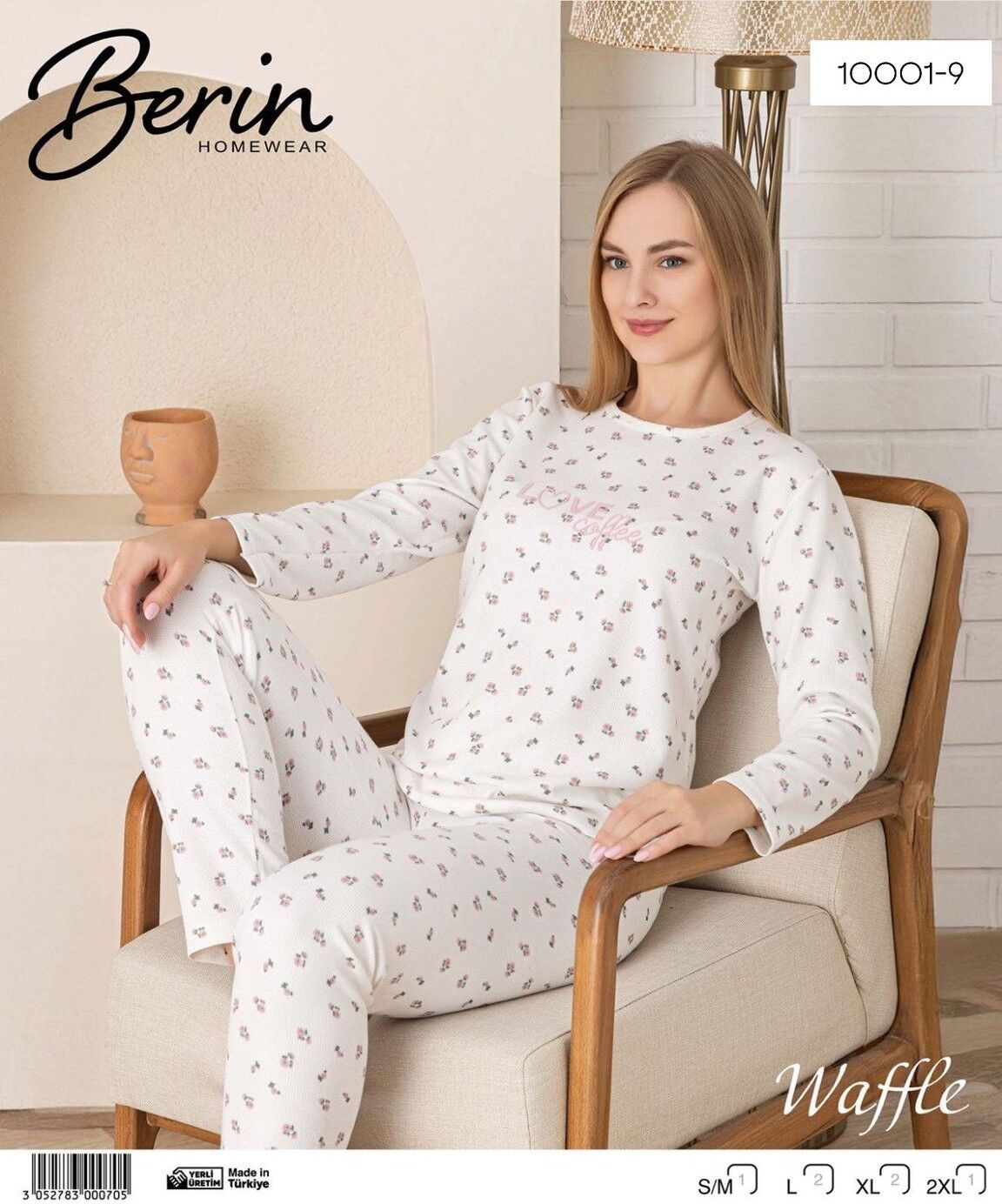 BERİN 10001-9 BAYAN WAFFLE KUMAŞ PİJAMA TAKIMI