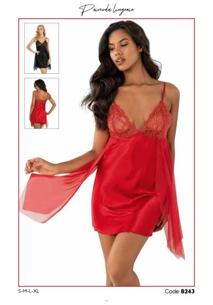 PRİMODA 8243 SATEN KISA GECELİK
