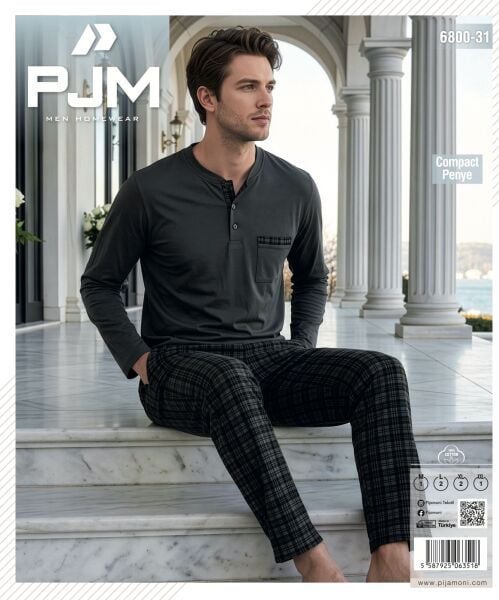 PJM 6800-31 ERKEK PENYE CEPLİ PİJAMA TAKIM