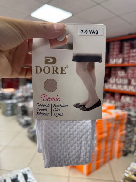 DORE 13105 KIZ DAMLA DESENLİ MİCRO KÜLOTLU ÇORAP