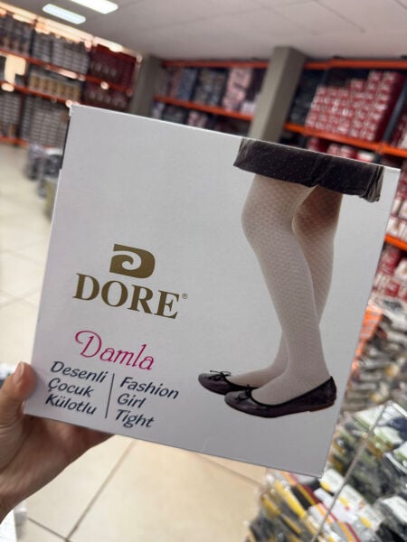 DORE 13105 KIZ DAMLA DESENLİ MİCRO KÜLOTLU ÇORAP
