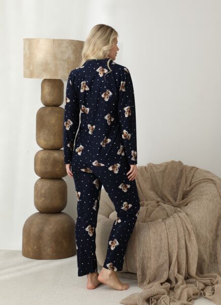 BOYRAZ 02291 BAYAN SÜET DÜĞMELİ PİJAMA TAKIMI