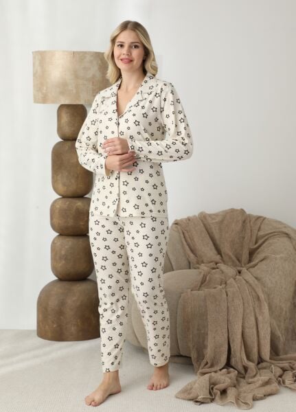 BOYRAZ 02292 BAYAN SÜET DÜĞMELİ PİJAMA TAKIMI