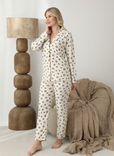 BOYRAZ 02292 BAYAN SÜET DÜĞMELİ PİJAMA TAKIMI