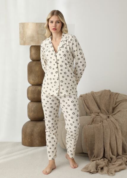 BOYRAZ 02292 BAYAN SÜET DÜĞMELİ PİJAMA TAKIMI