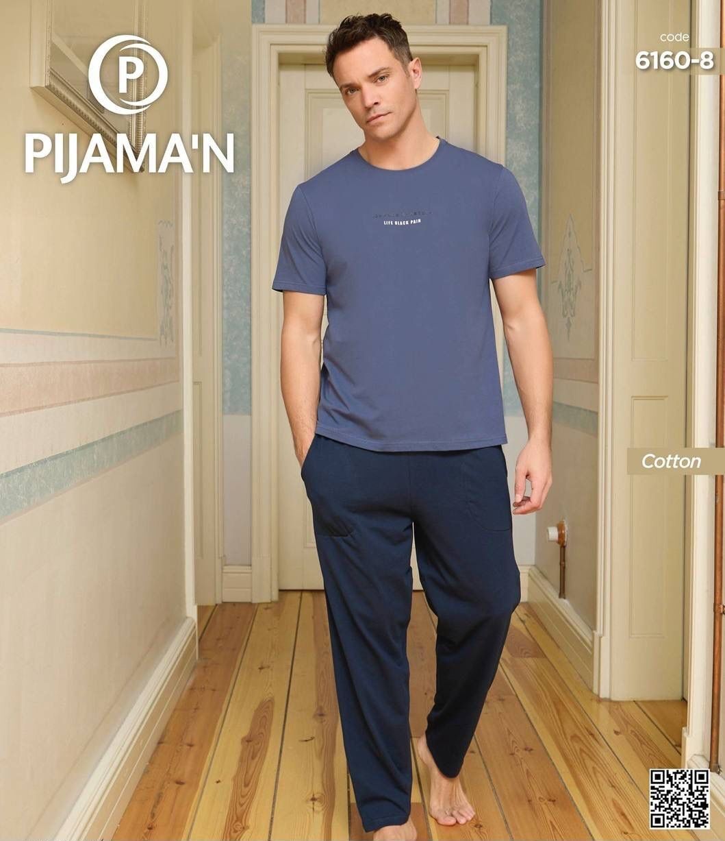 PİJAMAN 6160-8 ERKEK PENYE KISAKOL PİJAMA TAKIM