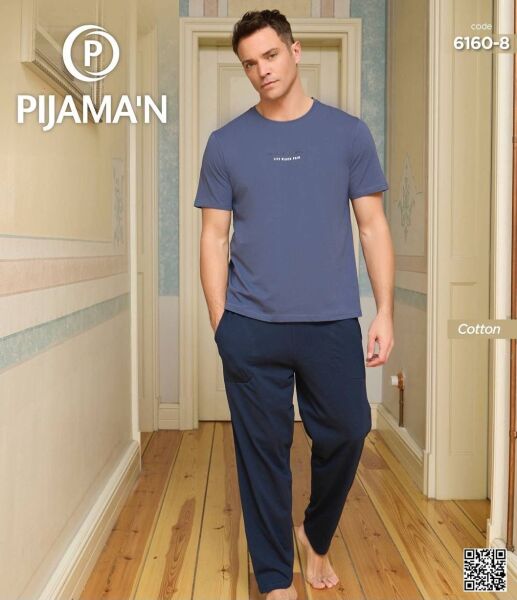 PİJAMAN 6160-8 ERKEK PENYE KISAKOL PİJAMA TAKIM