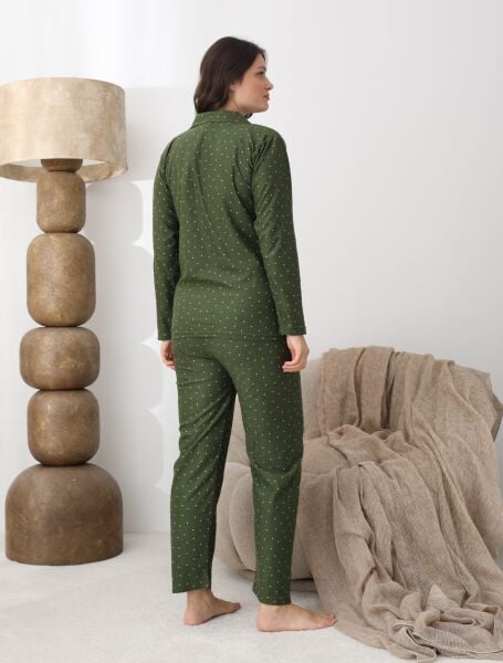 BOYRAZ 02272 BAYAN SÜET DÜĞMELİ PİJAMA TAKIMI