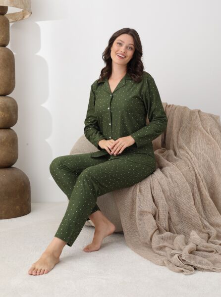 BOYRAZ 02272 BAYAN SÜET DÜĞMELİ PİJAMA TAKIMI