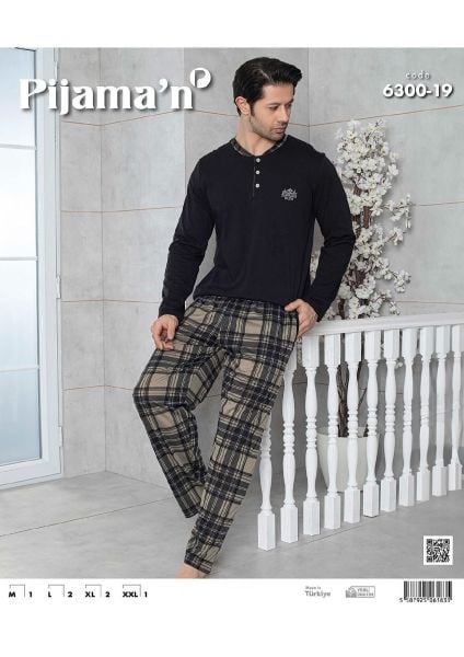 PİJAMAN 6300-11 ERKEK PATLI UZUNKOL PİJAMA TAKIM