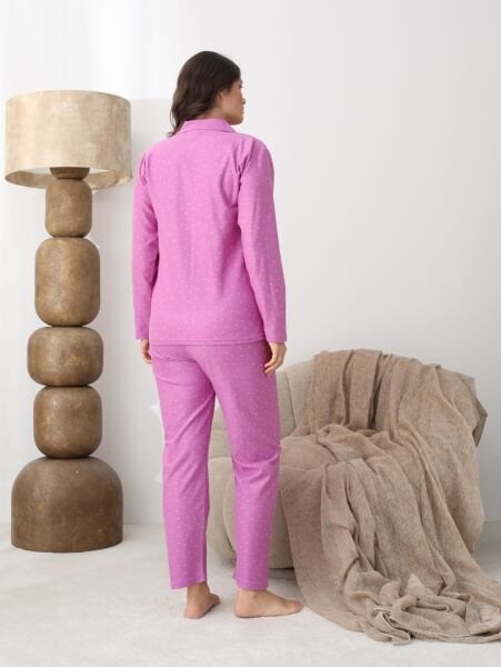 BOYRAZ 02270 BAYAN SÜET DÜĞMELİ PİJAMA TAKIMI