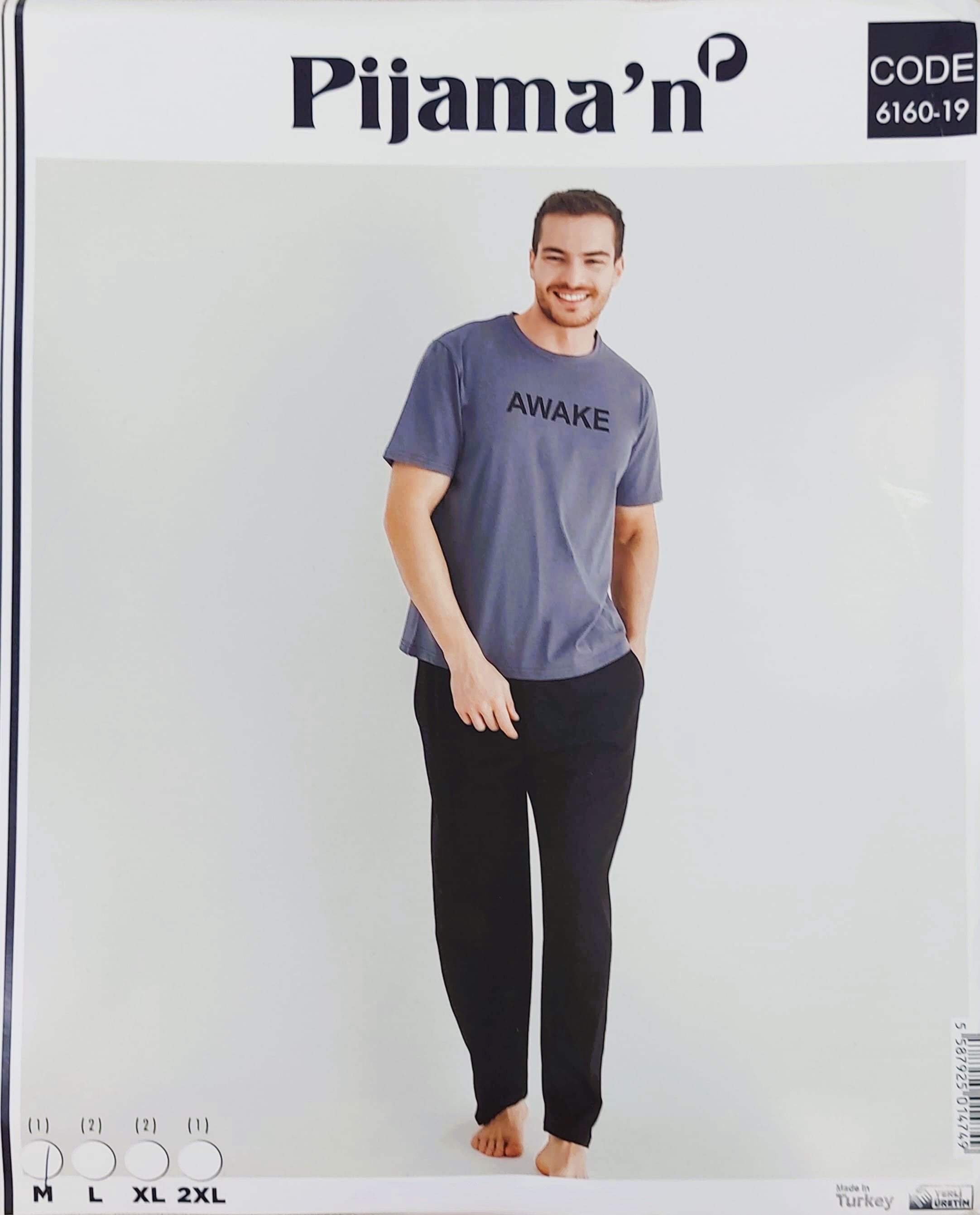 PİJAMAN 6160-19 ERKEK PENYE KISAKOL PİJAMA TAKIM