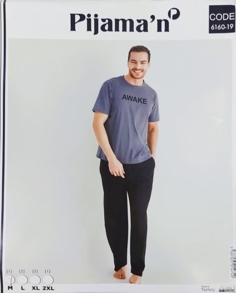 PİJAMAN 6160-19 ERKEK PENYE KISAKOL PİJAMA TAKIM
