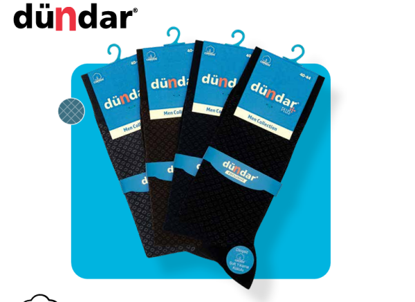 DÜNDAR 5527 ERKEK PLUS LİKRALI DESENLİ ÇORAP