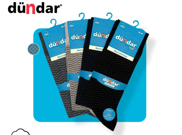 DÜNDAR 5527 ERKEK PLUS LİKRALI DESENLİ ÇORAP
