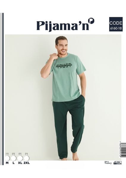 PİJAMAN 6160-18 ERKEK PENYE KISAKOL PİJAMA TAKIM