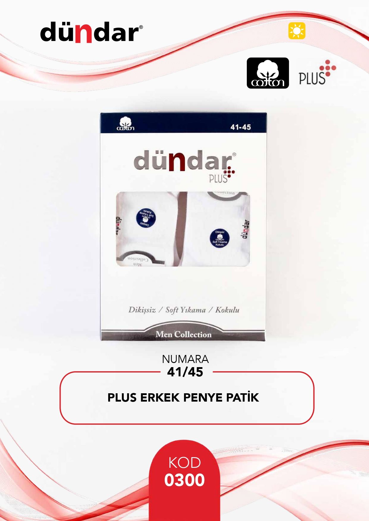 DÜNDAR 0300 ERKEK PLUS PENYE PATİK ÇORAP