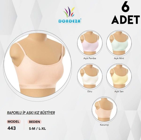 DONDEZA 443 RAPORLU İP ASKI KIZ BÜSTİYER