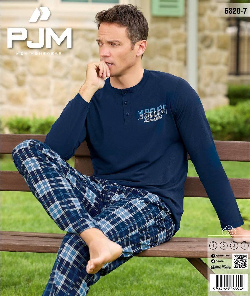 PJM 6820-7 ERKEK PENYE PİJAMA TAKIM