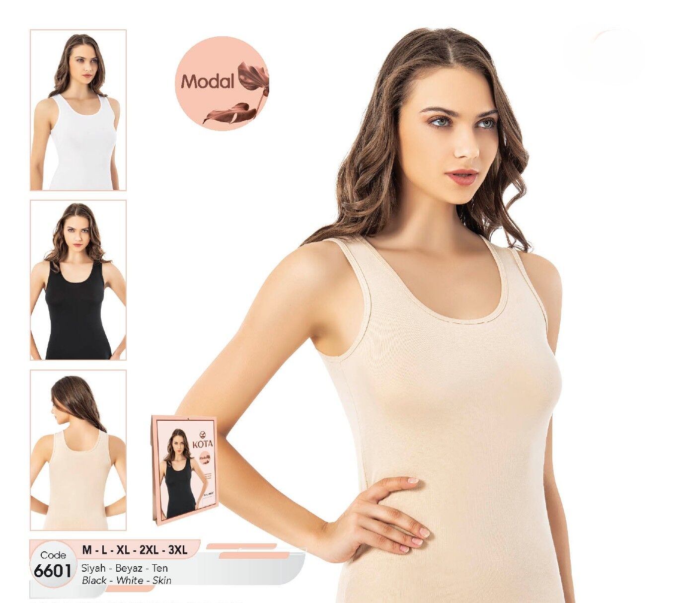 KOTA 6601 BAYAN GENİŞ ASKILI MODAL ATLET