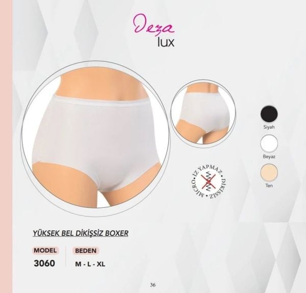 DEZALUX 3060 BAYAN YÜKSEK BEL DİKİŞSİZ KÜLOT