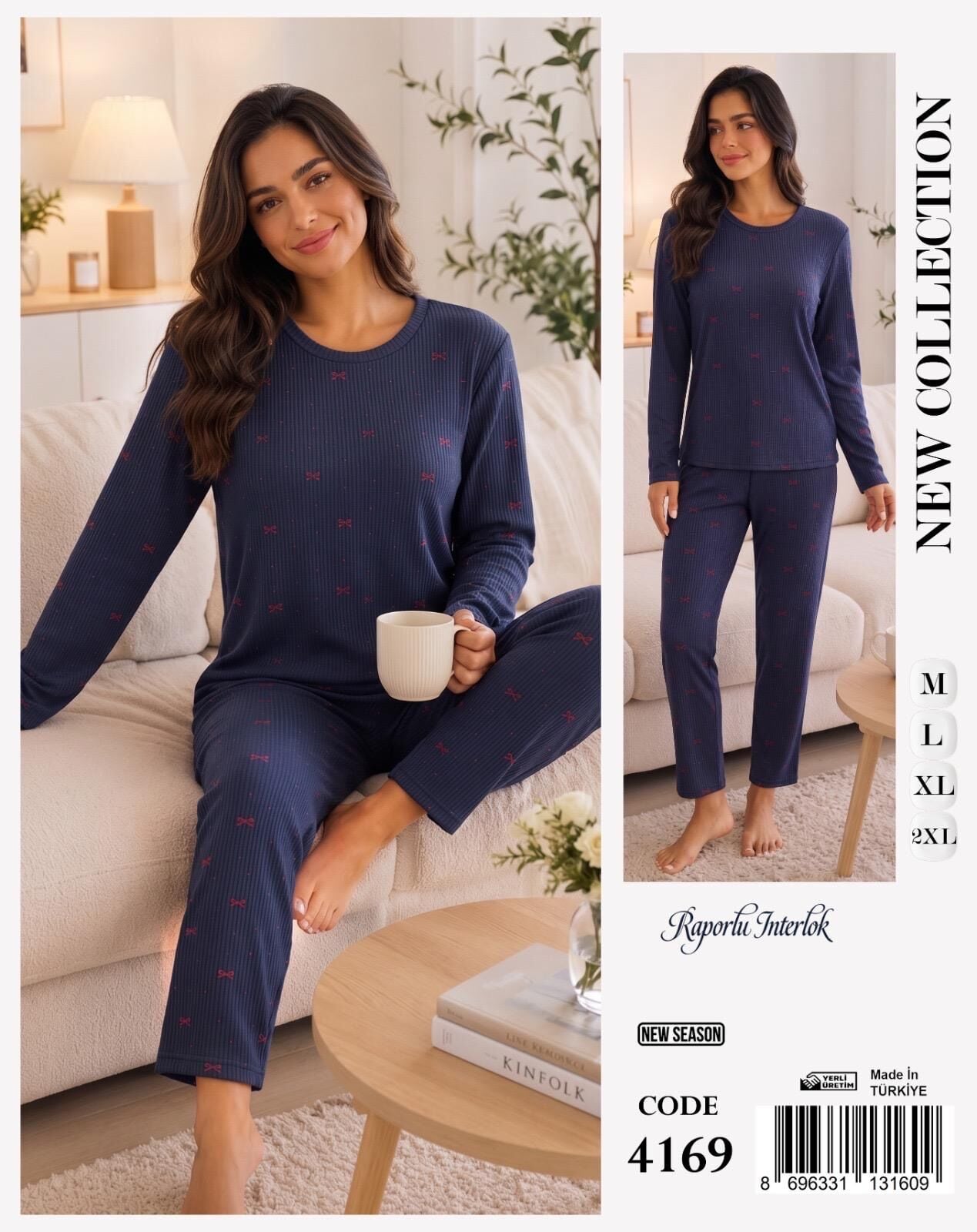 TİME MODA 4169 BAYAN BEYZİK İNTERLOK PİJAMA TK