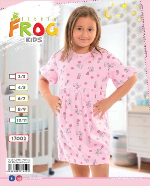 FROG 17002 KIZ ELBİSE 3-11 YAŞ
