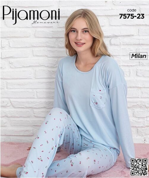 PİJAMONİ 7575-23 BAYAN MİLAN PİJAMA TAKIM