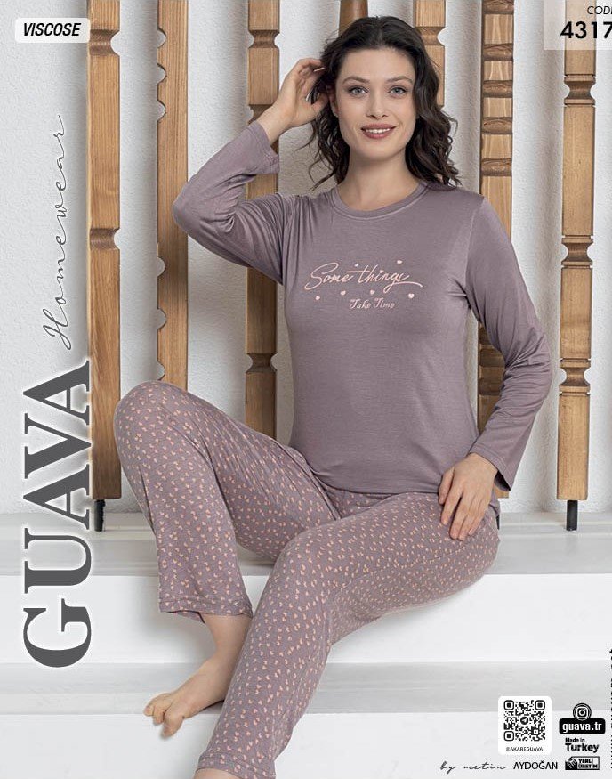 GUAVA 4317 BAYAN VİSKON PİJAMA TAKIM