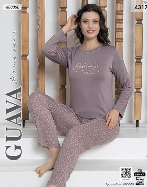 GUAVA 4317 BAYAN VİSKON PİJAMA TAKIM