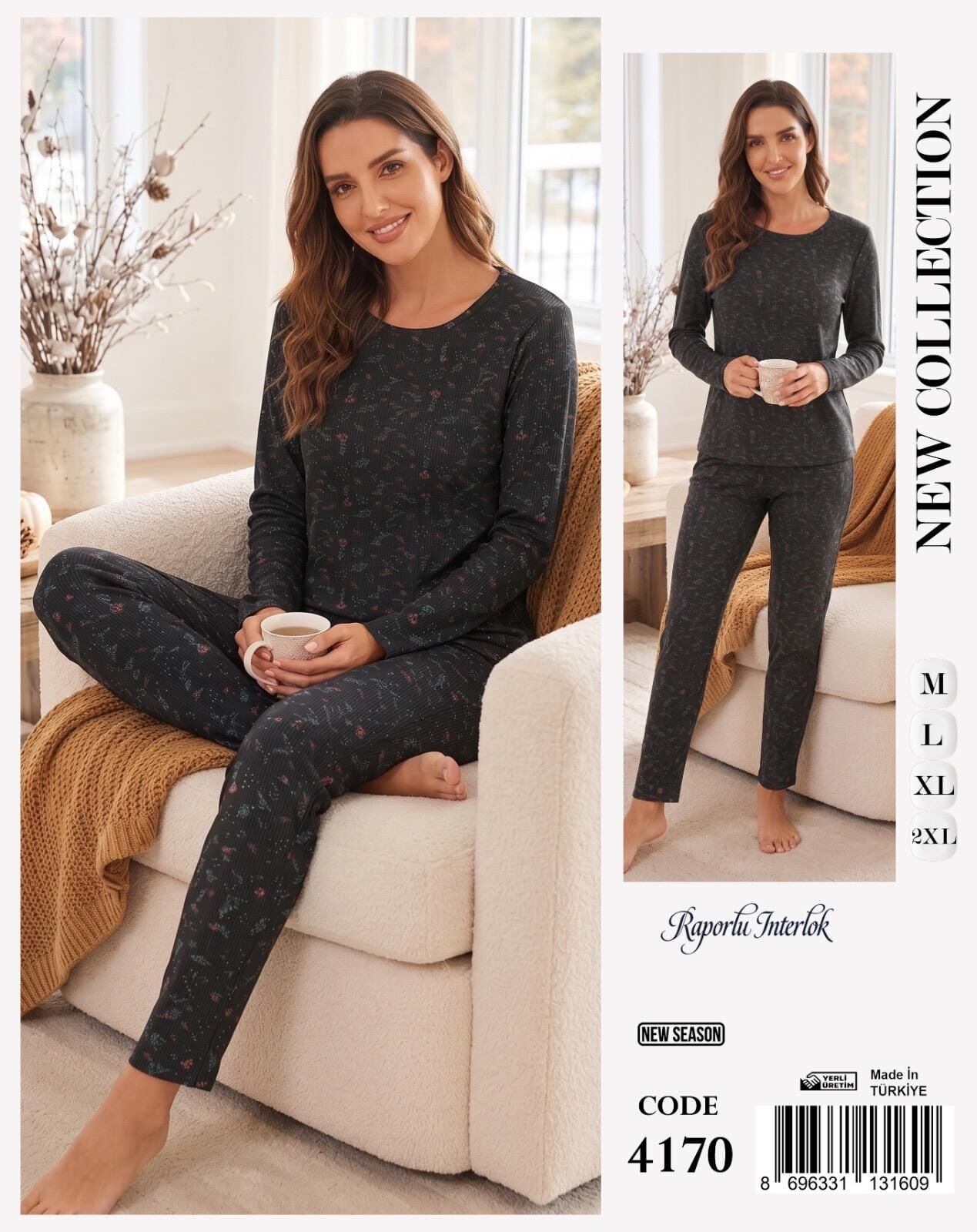 TİME MODA 4170 BAYAN BEYZİK İNTERLOK PİJAMA TK
