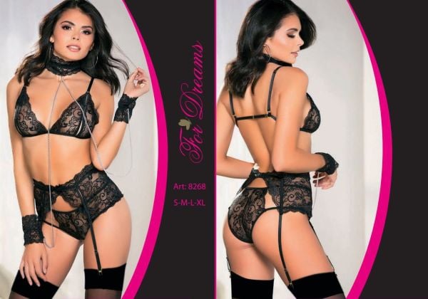 FOR DREAMS 8268 FANTAZİ ZİNCİRLİ SÜTYEN TAKIM